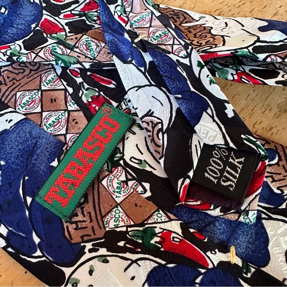 Tabasco Ice Cream Silk Blue Neck Tie - Picture 2 of 5
